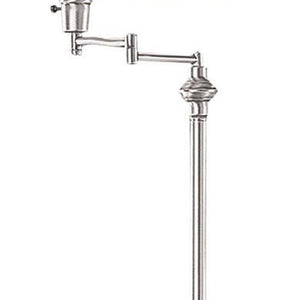 Homeroots 59" Nickel Swing Arm Floor Lamp With Beige Fabric Empire Shade  Metal 526331