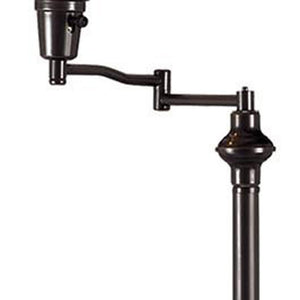 Homeroots 59" Bronze Swing Arm Floor Lamp With Beige Empire Shade  Metal 526332