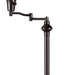 Homeroots 59" Bronze Swing Arm Floor Lamp With Beige Empire Shade  Metal 526332