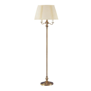 HomeRoots 60" Bronze Four-Light Traditional Floor Lamp with Beige Shade for Elegant Ambient Lighting 526333