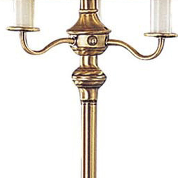 HomeRoots 60" Bronze Four-Light Traditional Floor Lamp with Beige Shade for Elegant Ambient Lighting 526333