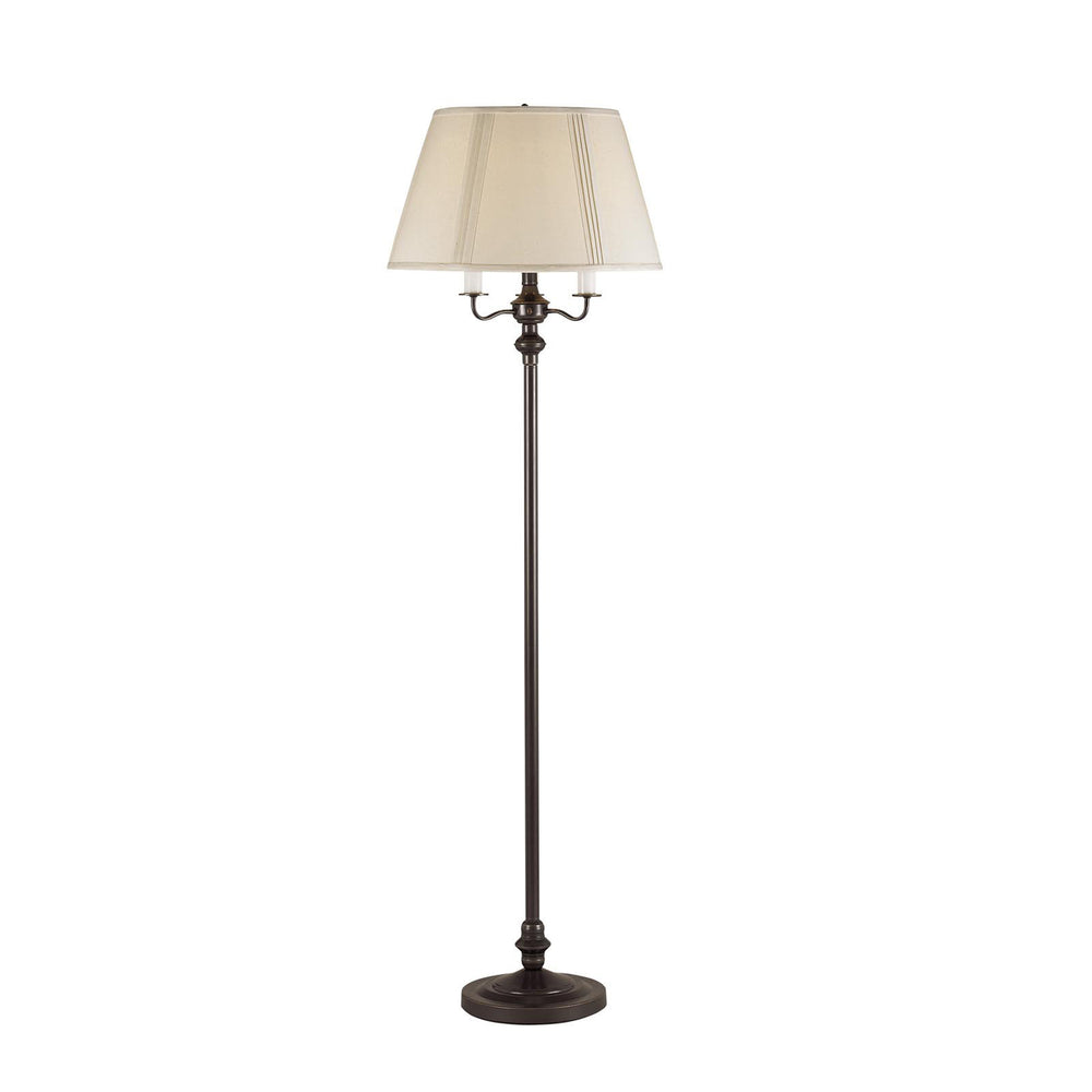 Homeroots 60" Bronze Four Light Traditional Shaped Floor Lamp With Beige Square Shade  Metal 526334