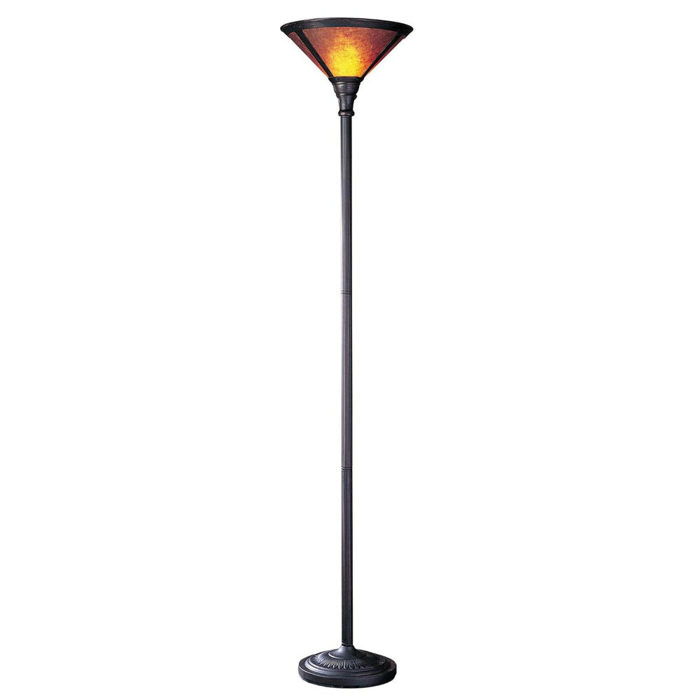 HomeRoots 71" Vintage-Inspired Rusted Torchiere Floor Lamp with Dome Shade for Ambient Lighting & Style 526336
