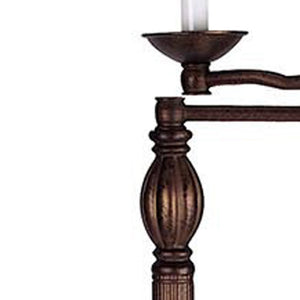 HomeRoots 62" Rusted Swing Arm Floor Lamp with Adjustable Champagne Shade for Cozy Reading & Elegant Décor 526338