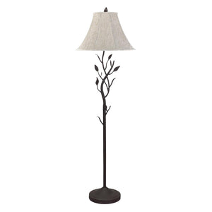 HomeRoots 62" Elegant Grey Traditional Floor Lamp with Brown Bell Shade – Perfect for Reading & Ambient Light 526339