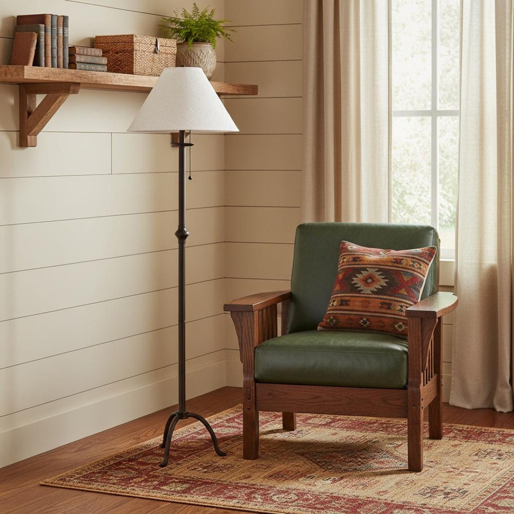 HomeRoots 57" Black Traditional Floor Lamp with Elegant White Shade – Perfect for Living Rooms & Offices 526340