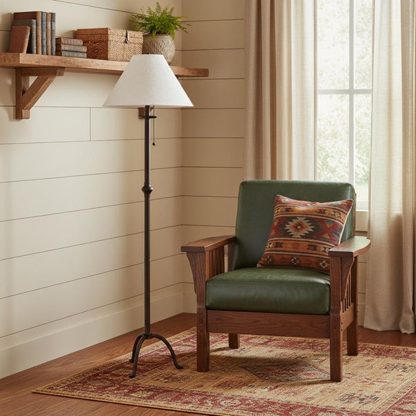 HomeRoots 57" Black Traditional Floor Lamp with Elegant White Shade – Perfect for Living Rooms & Offices 526340