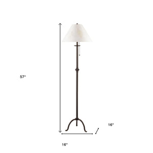 HomeRoots 57" Black Traditional Floor Lamp with Elegant White Shade – Perfect for Living Rooms & Offices 526340