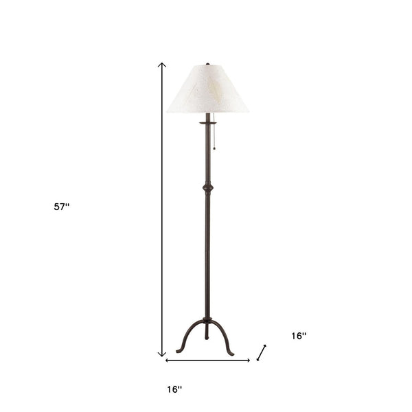 HomeRoots 57" Black Traditional Floor Lamp with Elegant White Shade – Perfect for Living Rooms & Offices 526340