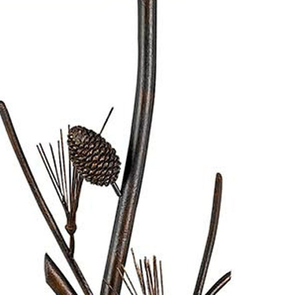 HomeRoots 60" Rust Metal Floor Lamp - Elegant Brown Fabric Shade, 3-Way Switch, Ideal for Cozy Spaces 526341