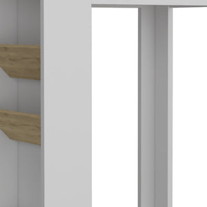 HomeRoots Set of Two Modern Oak and White Kitchen Island & Pantry Cabinet - Stylish Storage & Versatile Design 526343