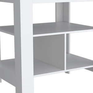 HomeRoots 41" Natural and White Wood Kitchen Island Set – Stylish Storage Solution for Modern Homes! 526345
