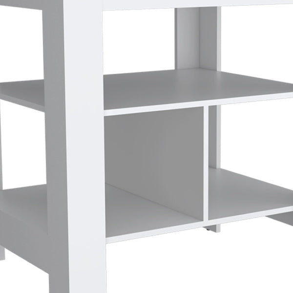 HomeRoots 41" Natural and White Wood Kitchen Island Set – Stylish Storage Solution for Modern Homes! 526345