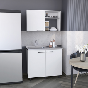 Homeroots 39" White Accent Cabinet With Two Shelves  Manufactured Wood 526346