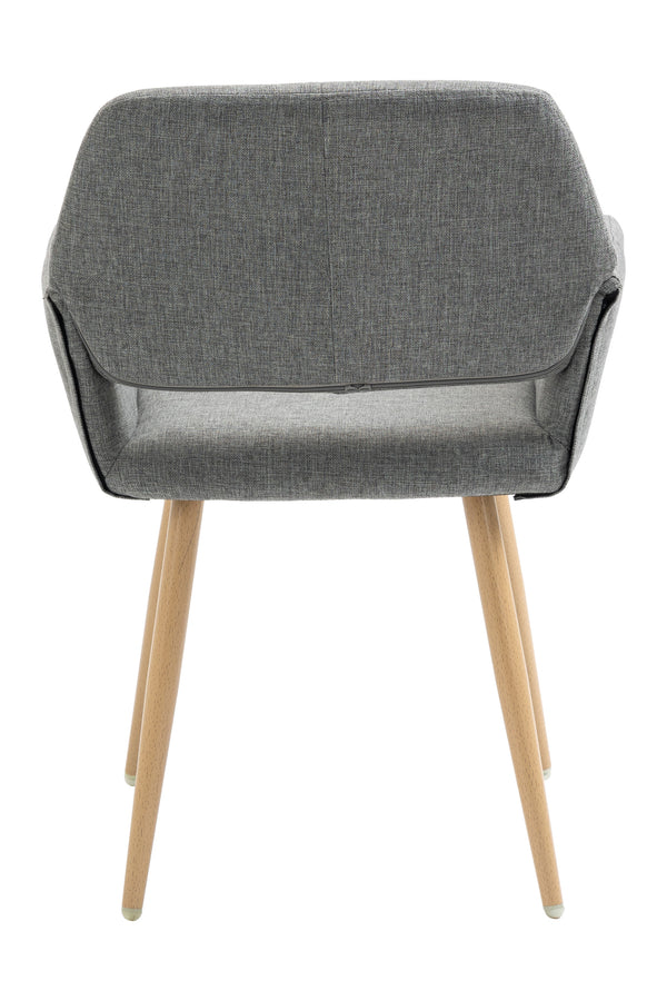 Homeroots Gray Upholstered Dining Chair  Metal And Wood 526353