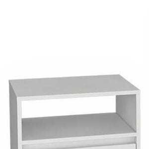 HomeRoots Two Piece White Bedroom Set - Modern Minimalist Design with Versatile Storage for Compact Spaces 526354