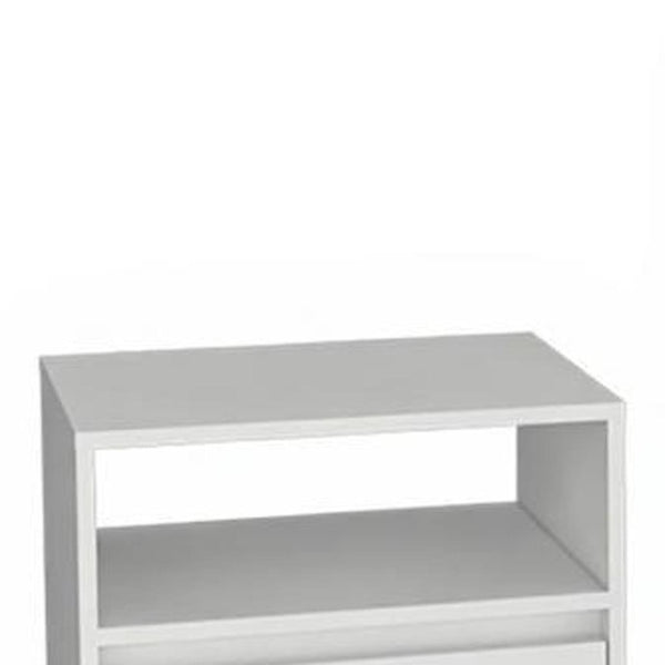 HomeRoots Two Piece White Bedroom Set - Modern Minimalist Design with Versatile Storage for Compact Spaces 526354
