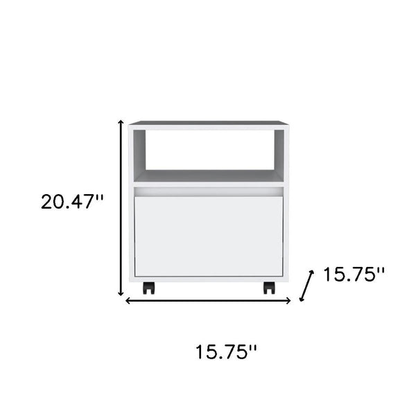 HomeRoots Two Piece White Bedroom Set - Modern Minimalist Design with Versatile Storage for Compact Spaces 526354