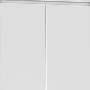 HomeRoots Two Piece White Bedroom Set - Modern Minimalist Nightstand & Armoire for Stylish Storage Solutions 526356