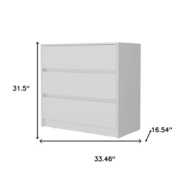 HomeRoots Two Piece White Bedroom Set - Modern Minimalist Design with Ample Storage for Serene Spaces 526357