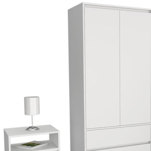 HomeRoots Three Piece White Bedroom Set - Modern Minimalist Ensemble with Ample Storage for Stylish Organization 526358