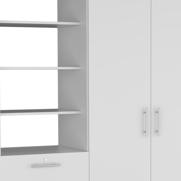 HomeRoots Two Piece White Bedroom Set - Modern Minimalist Design with Ample Storage for Chic Interiors 526361