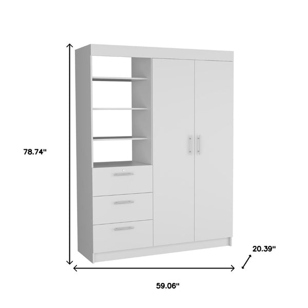 HomeRoots Two Piece White Bedroom Set - Modern Minimalist Design with Ample Storage for Chic Interiors 526361