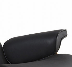 Homeroots 35" Black Tufted Leather And Brown Swivel Lounge Chair With Ottoman   526374