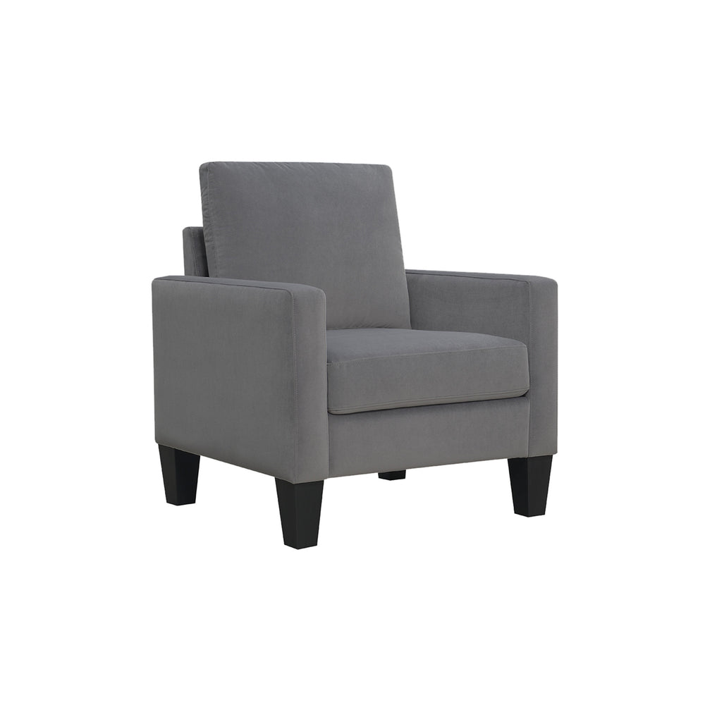 Homeroots 32" Gray And Black Upholstered Arm Chair   526459