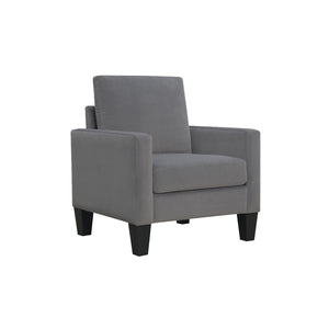 Homeroots 32" Gray And Black Upholstered Arm Chair   526459