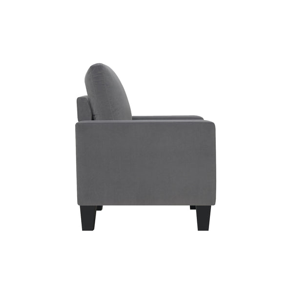 Homeroots 32" Gray And Black Upholstered Arm Chair   526459