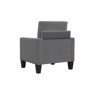 Homeroots 32" Gray And Black Upholstered Arm Chair   526459