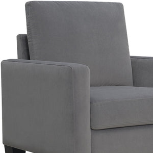 Homeroots 32" Gray And Black Upholstered Arm Chair   526459