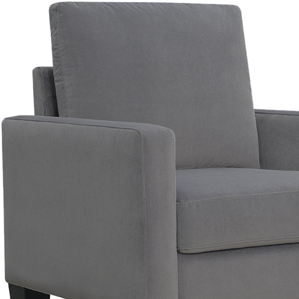 Homeroots 32" Gray And Black Upholstered Arm Chair   526459