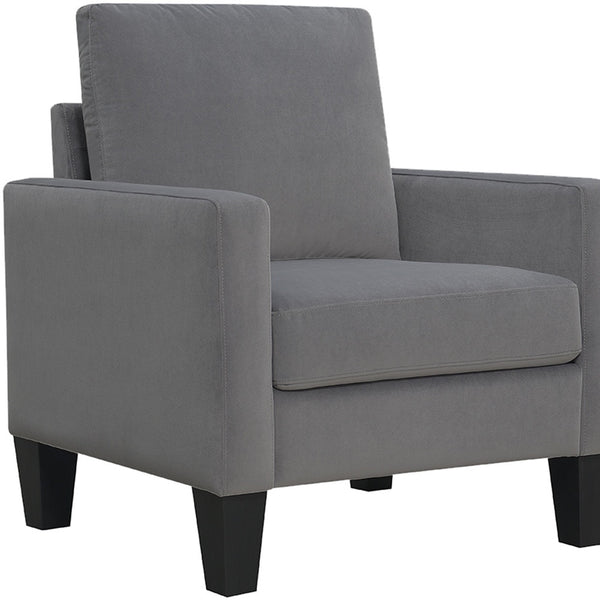 Homeroots 32" Gray And Black Upholstered Arm Chair   526459
