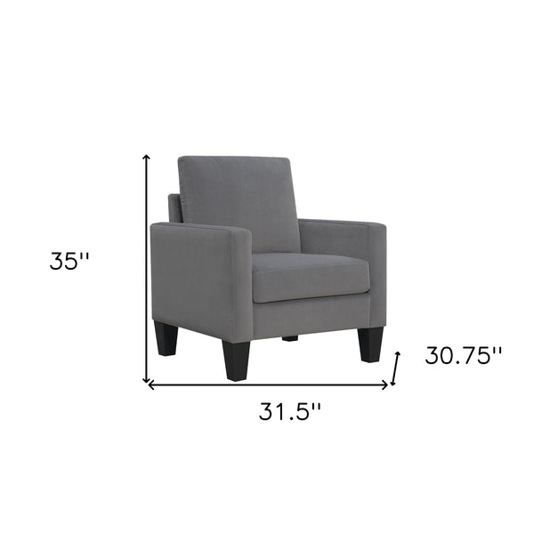 Homeroots 32" Gray And Black Upholstered Arm Chair   526459