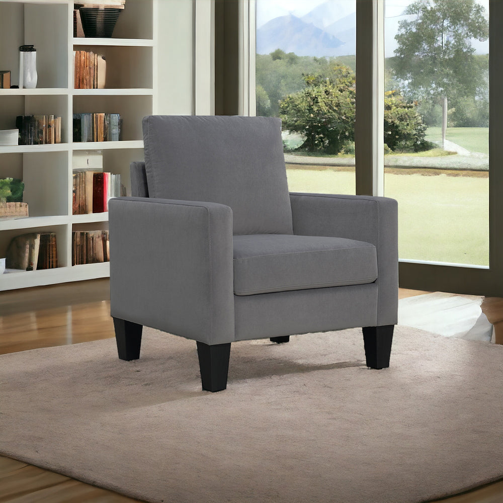 Homeroots 32" Gray And Black Upholstered Arm Chair   526459