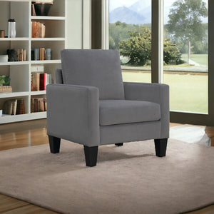 Homeroots 32" Gray And Black Upholstered Arm Chair   526459