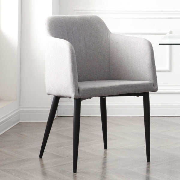 Homeroots Set Of Two 23" Light Gray And Black Upholstered Arm Chair   526465