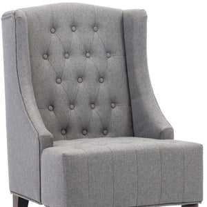 Homeroots 25" Gray And Black Upholstered Wingback Accent Chair   526469