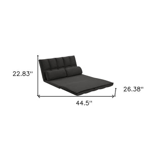 HomeRoots 45" Gray Futon Convertible Loveseat with Pillows - Stylish Space-Saving Sleeper for Modern Living 526470