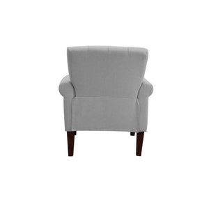 Homeroots 30" Light Gray And Brown Upholstered Arm Chair   526472