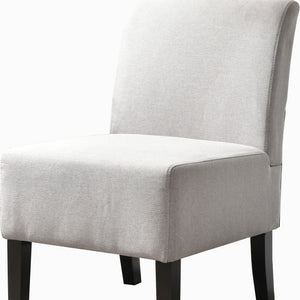 Homeroots 23" Gray And Black Upholstered Slipper Chair   526476