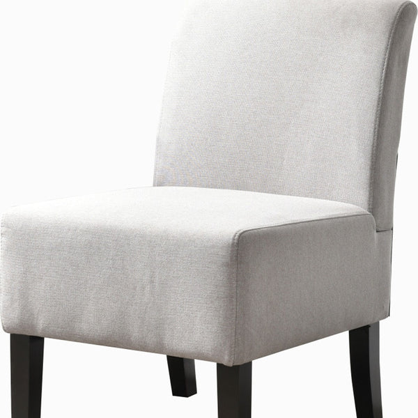 Homeroots 23" Gray And Black Upholstered Slipper Chair   526476