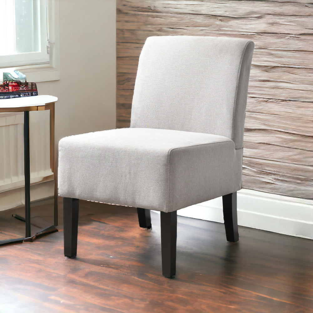 Homeroots 23" Gray And Black Upholstered Slipper Chair   526476