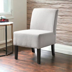 Homeroots 23" Gray And Black Upholstered Slipper Chair   526476