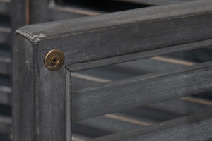 Sarreid St Lucia Sideboard With Solid Sides – Reclaimed Pine & Matte Black Finish, 4 Fixed Shelves For Style Black  52647