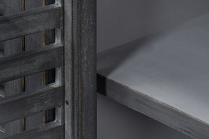 Sarreid St Lucia Sideboard With Solid Sides – Reclaimed Pine & Matte Black Finish, 4 Fixed Shelves For Style Black  52647