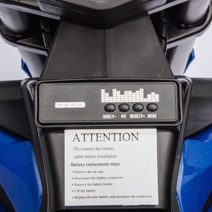 English Elm 24v Kids Electric Motocross Motorcycle 200w Hub Motor Suspension Led Bluetooth Audio Blue W1578P225048