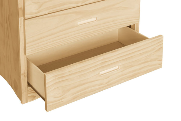 English Elm 4-drawer Vertical Pine Chest Compact Bedroom Storage with Smooth Glides Natural Finish B011P473068